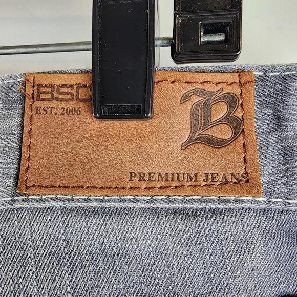 Basic Code Jeans 38x32 Vintage Y2K Baggy Wide Leg Skater Blue Gray Jeans - Picture 10 of 10